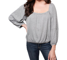 Load image into Gallery viewer, Grey long sleeve square neck blouse
