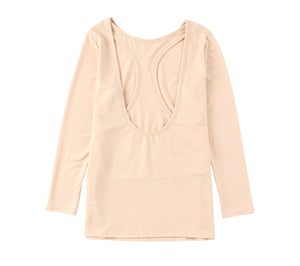Apricot racerback long sleeve top
