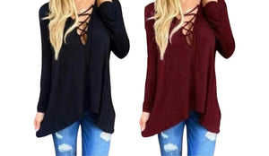 High/low lace up sweater with hood