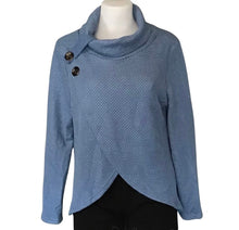 Load image into Gallery viewer, Crossover sweater with 2 decorative buttons

