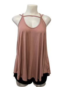 Dusty rose tank top with straps